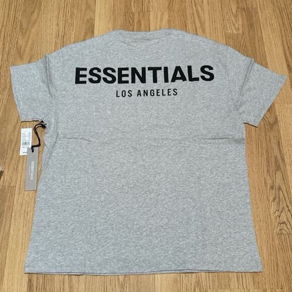 Men’s Size Small Fear Of God Essentials Los Angeles Heather Grey 3M Boxy T-Shirt - Picture 1 of 8